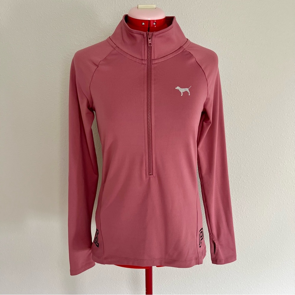 Victoria's Secret Pink Quarter Zip Long Sleeve Sweatshirt Size XS